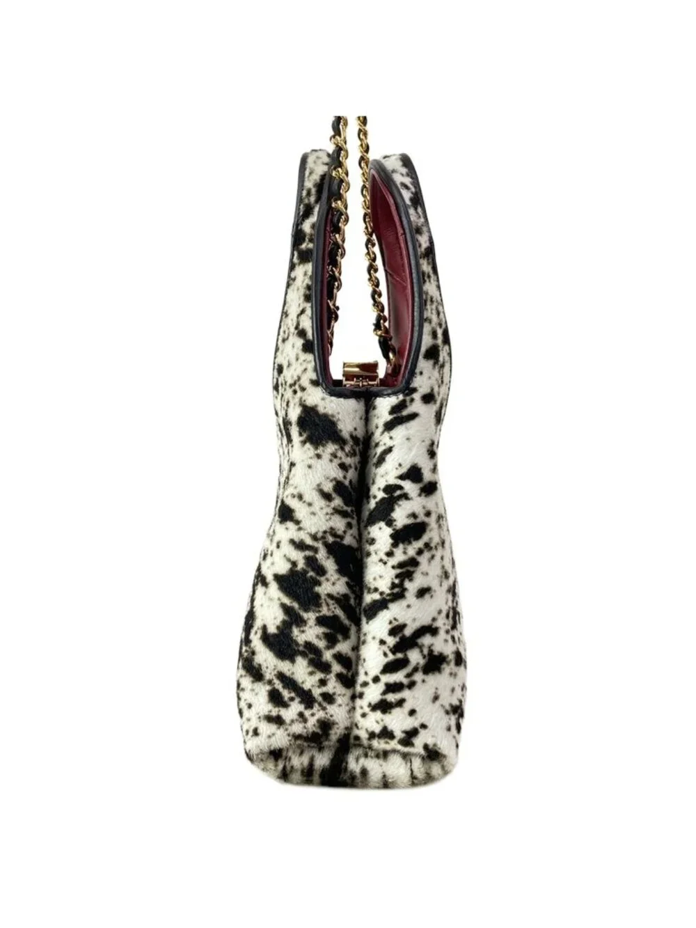 Chanel Shoulder Bag Small Shopping White Black